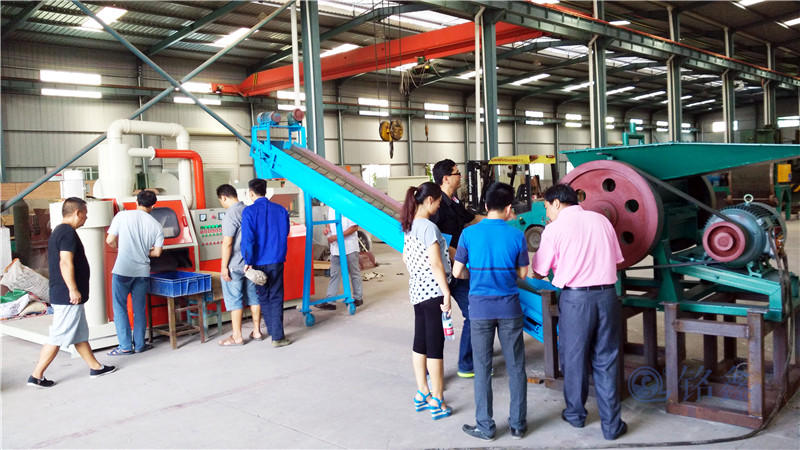 Automatic integrated copper rice machine, American customer on-site inspection site.